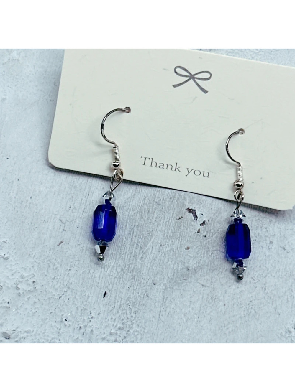 505mc. Cobalt Blue Glass Earrings